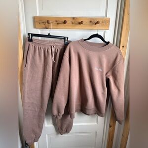 White Fox Brown Sweatshirt and Joggers Set